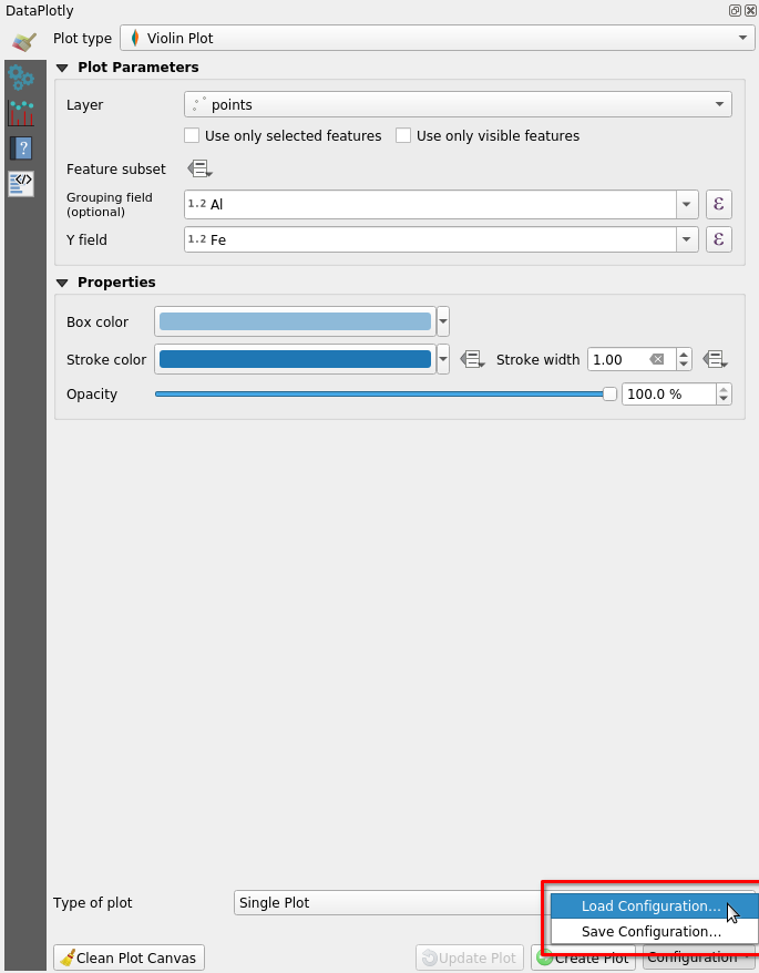 DataPlotly save configuration